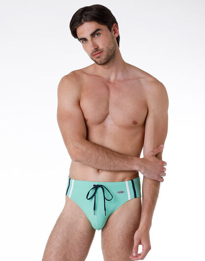Costume slip in tessuto indemagliato, verde menta, , LOVABLE