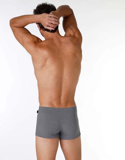 Boxer uomo in cotone modal, stampa gessata grigio melange, , LOVABLE