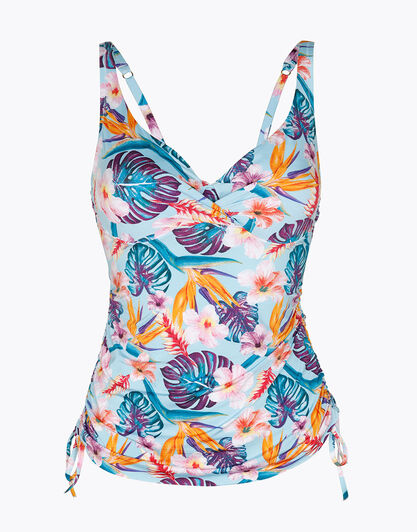 Tankini con ferretto Shiny Micro in microfibra, Tropicale Verde Menta, , LOVABLE