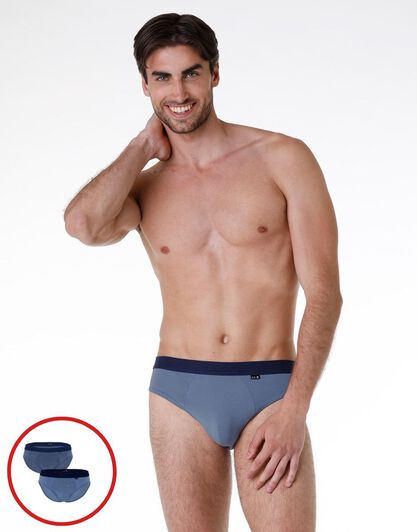 Slip Bipack uomo in cotone modal, denim blu, , LOVABLE