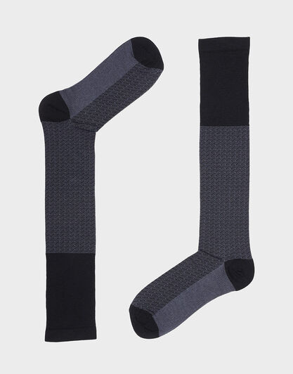 Calza  lunga uomo in bamboo, blu navy e jeans, , LOVABLE