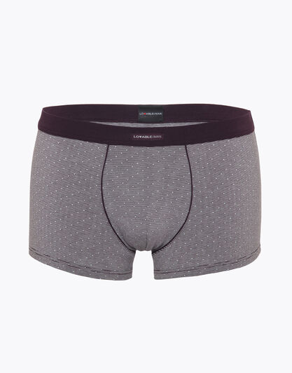 Boxer riga bordeaux in cotone modal, tinto in filo, disegnatura jacquard , , LOVABLE