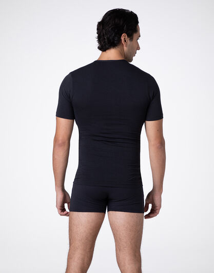 T-shirt girocollo Warm Sensation in Stretch Cotton, nero, , LOVABLE