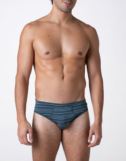 Slip Rephined Cotton Modal, verde righe, , LOVABLE