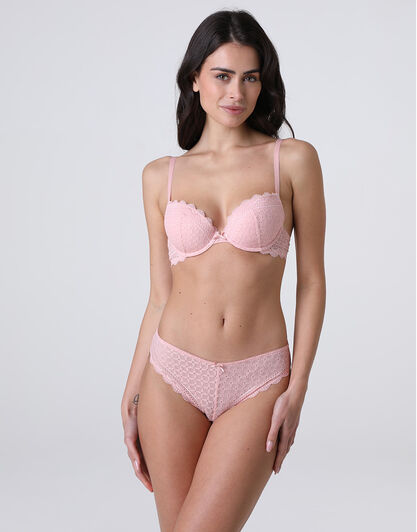 Reggiseno Imbottito con Ferretto Graphic Lace in pizzo, rosa vintage, , LOVABLE