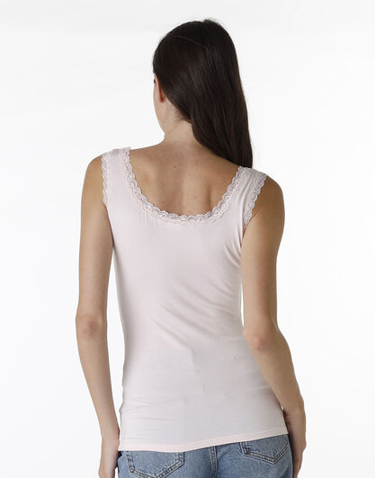 Canotta spalla larga con pizzo in viscosa Basic Soul, rosa chiaro, , LOVABLE