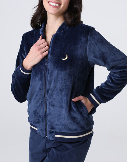 Homewear Aperto in Pelliccetta e Pile, blu notte, , LOVABLE