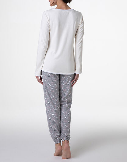 Pigiama Lungo in Interlock, avorio perlato,  Pigiama Lungo in Interlock, avorio perlato, , LOVABLE