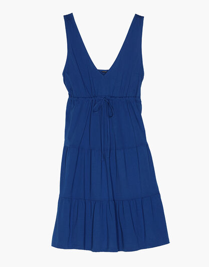 Abito con scollo a V in jersey di cotone, blu brillante, , LOVABLE