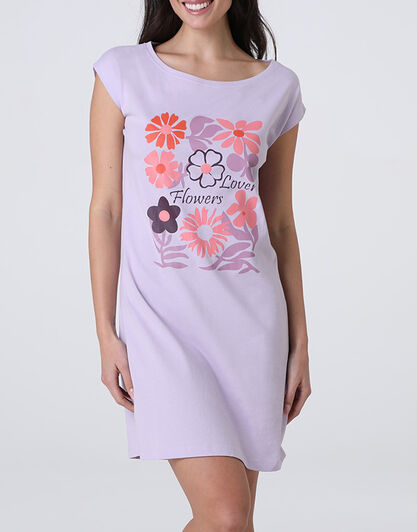 Camicia da Notte Manica Corta in Jersey, lilla, , LOVABLE