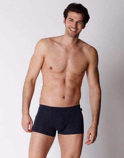 Boxer in cotone modal, blu navy stampato, , LOVABLE