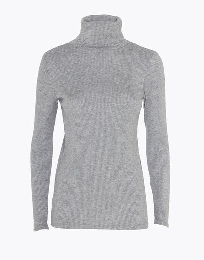 Maglia donna a maniche lunghe e collo alto Basic Warm, grigio melange, , LOVABLE