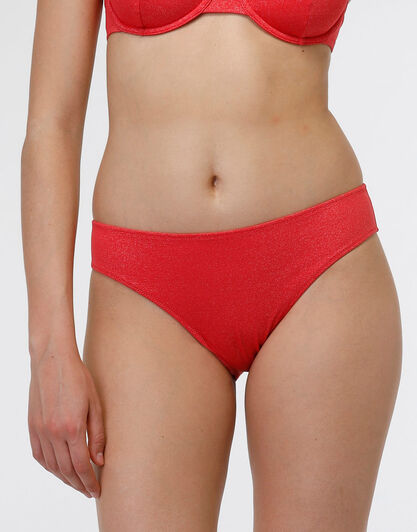 Costume slip midi in microfibra Plain Lurex, corallo, , LOVABLE