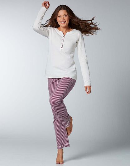 Pigiama in cotone modal, avorio, , LOVABLE