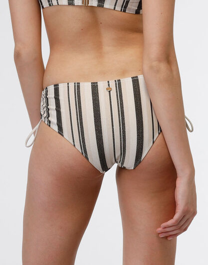 Costume slip alto in microfibra lurex Fancy Jacquard Lurex, righe nero e oro, , LOVABLE