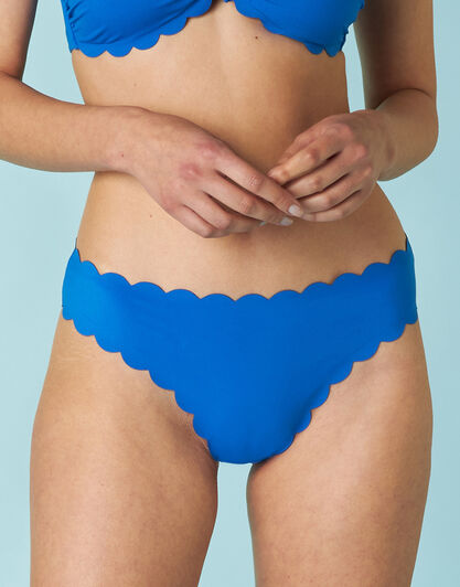 Costume brasiliano Scallop in microfibra, blu elettrico, , LOVABLE