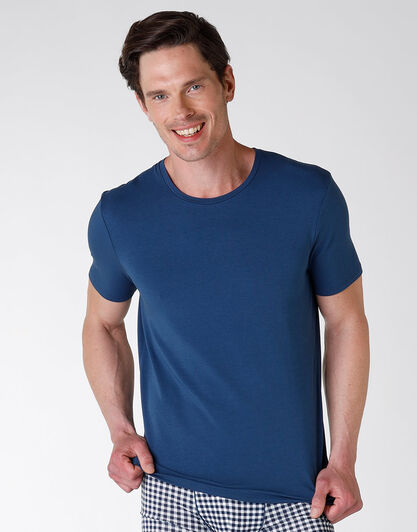 T-shirt girocollo Classic Cotton Modal in cotone e modal, blu, , LOVABLE