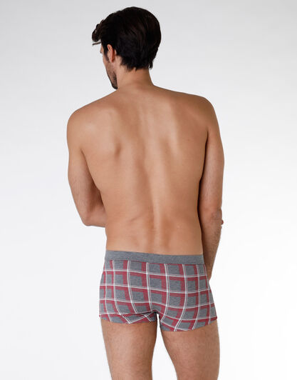 Boxer uomo in cotone elasticizzato, grigio melange e rosso, , LOVABLE
