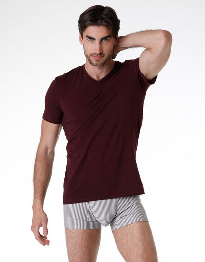T-shirt uomo in modal, bordeaux, , LOVABLE