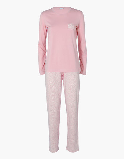 Pigiama Lungo in Jersey, rosa vintage, , LOVABLE