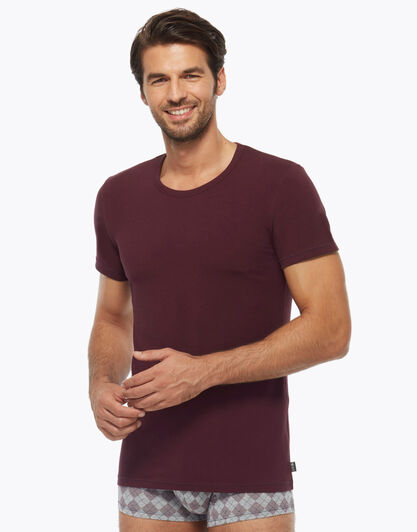 Girocollo in cotone elasticizzato, bordeaux, , LOVABLE