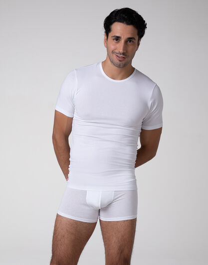 T-shirt girocollo Warm Sensation in Stretch Cotton, bianco, , LOVABLE