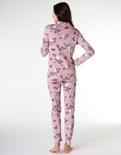 Pigiama donna lungo in modal, stampa a fiori, , LOVABLE