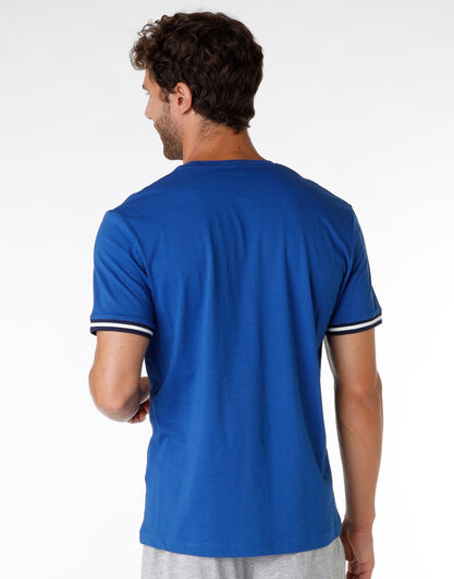 T-shirt del pigiama uomo in jersey di 100% cotone, blu royal, , LOVABLE