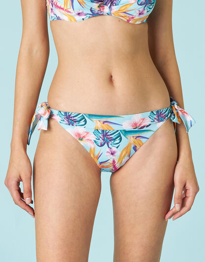 Costume slip con fiocchi Shiny Micro in microfibra, Tropicale Verde Menta, , LOVABLE