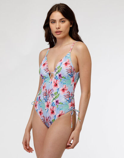 Costume intero in microfibra Colorful Printed Micro, stampa tropicale con fiori, , LOVABLE