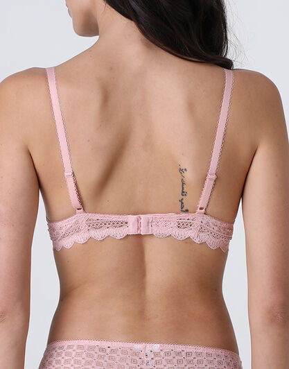 Reggiseno Imbottito con Ferretto Graphic Lace in pizzo, rosa vintage, , LOVABLE