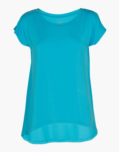 Maglia manica corta Basic Soul in modal, turchese, , LOVABLE