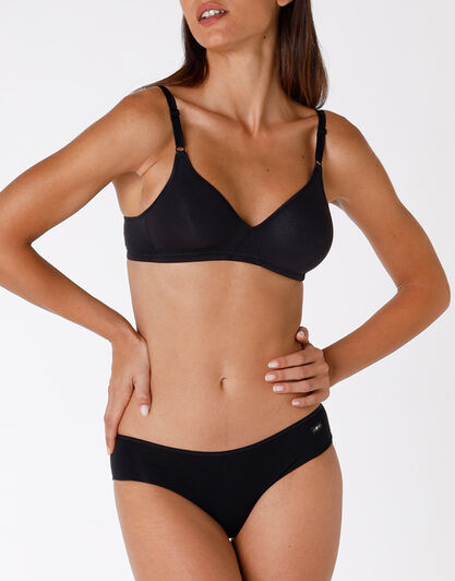 Culotte brasiliano Invisible Cotton nero in cotone-LOVABLE