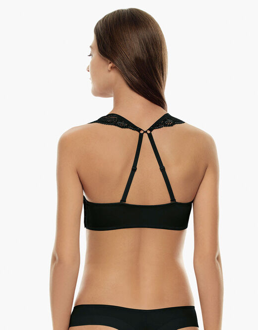 Spalline con pizzo, per reggiseni con spalline removibili nero