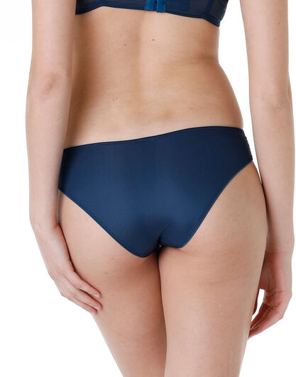 Slip Contemporary Lace in microfibra e pizzo riciclato, blu ottanio, , LOVABLE