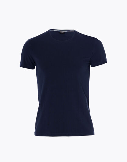 T-shirt uomo in cotone elasticizzato, blu navy, , LOVABLE