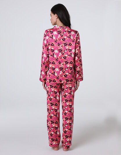 Pigiama Lungo aperto in Satin, mood floreale, , LOVABLE