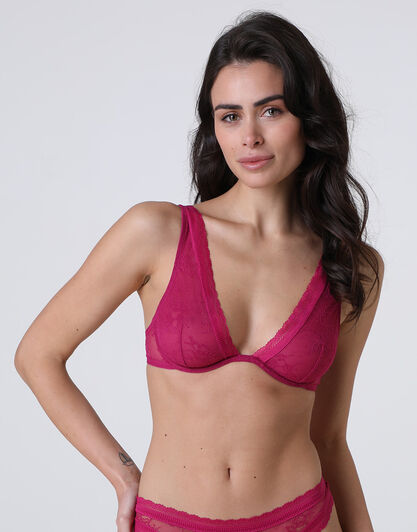Reggiseno Vela con Ferretto Romance Lace in pizzo, fucsia, , LOVABLE