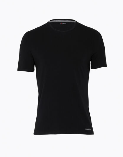 Maglia manica corta girocollo nero, in cotone modal , , LOVABLE