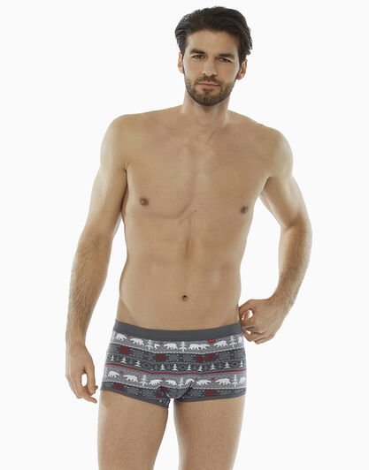 Short grigio stampato in cotone elasticizzato , , LOVABLE