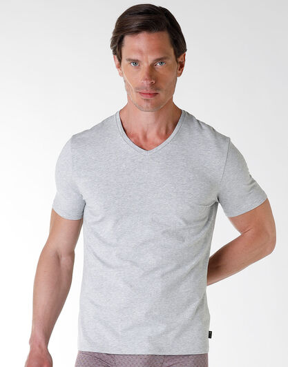 Tshirt cotton modal, grigio melange Rephined Cotton Modal, , LOVABLE
