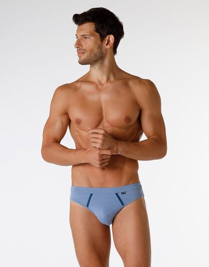 Slip Enriched Plain Cotton Modal in cotone e modal, azzurro polvere, , LOVABLE