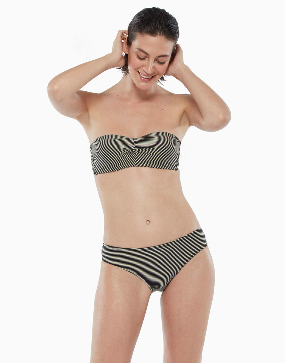 Reggiseno fascia ferretto senza imbottitura in jacquard e lurex