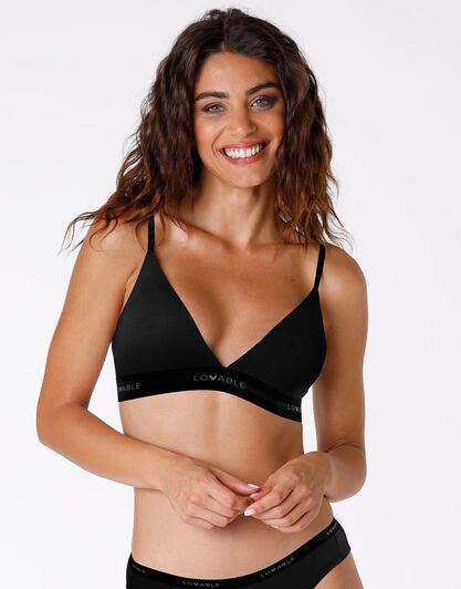 Reggiseno a triangolo Originals in jersey di cotone modal, nero, , LOVABLE