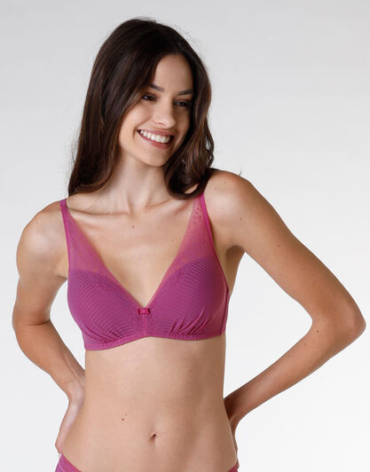 Reggiseno senza ferretto Sensual Touch Exclusive in microfibra e tulle, orchidea, , LOVABLE