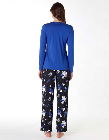 Pigiama lungo donna in modal, blu brillante, , LOVABLE