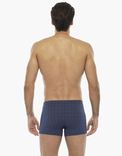 Boxer scacchiera blu in micromodal, , LOVABLE