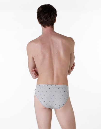 Slip Printed Cotton Modal, grigio riga stampina , , LOVABLE