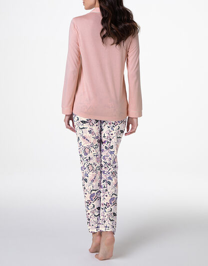 Pigiama Lungo aperto in Cotone Modal, rosa vintage, , LOVABLE