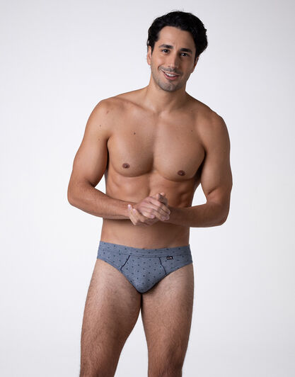 Slip Classic Cotton Modal, blu stampa alberi, , LOVABLE